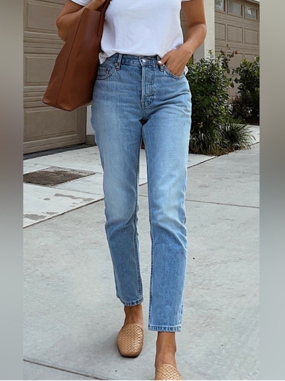 Everlane The 90’s Cheeky Jeans Size 26 Ankle High Rise Straight Diamond Wash